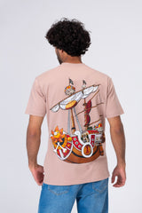 Mens Printed On The Front And Back Soft Cotton T-shirt
