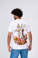 Mens Printed On The Front And Back Soft Cotton T-shirt