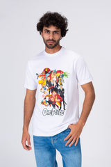 Mens Printed On The Front And Back Soft Cotton T-shirt