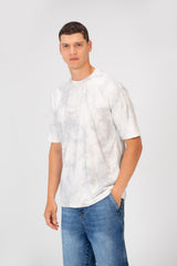 Men's Tie Die Oversized Crew Neck Short Sleeve T-Shirt With Bear Hugger Print