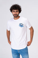 Mens T-shirt With A Round Neck And A Game Over Print On The Front And Back