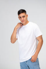 Mens Half Sleeve T-shirt With A Round Neck And Front And Back Print