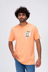 Mens Half Sleeves Round T-shirt With Front And Back Print