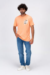 Mens Half Sleeves Round T-shirt With Front And Back Print