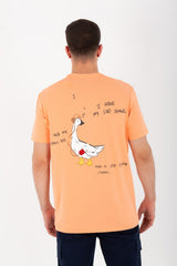 Mens Round Slim Fit Printed T-shirt With Single Lycra Material