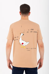 Mens Round Slim Fit Printed T-shirt With Single Lycra Material