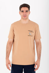 Mens Round Slim Fit Printed T-shirt With Single Lycra Material