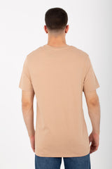 Mens Round Half Sleeves Melton Material T-Shirt Printed On The Front
