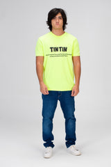 Men's Slim Fit T-shirt With A Round Neck And Print On The Front And Back