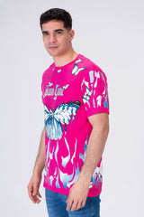 Mens Half Sleeves T-shirt With Butterfly Print