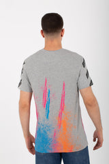 Mens Round Neck Short Sleeves T-shirt With Tomato Print And Colors On The Front And Back