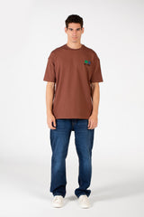 Men's Slim Fit Melton Printed Crew Neck T-Shirt