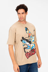Men's Front Graphic Print Half Sleeve T-shirt