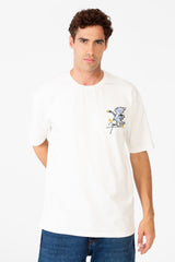 Men's Printed Round Regular Fit T-Shirt