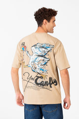 Men's Printed Round Regular Fit T-Shirt