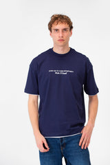 Men's Short-Sleeved Regular Fit T-shirt With Front Text Print And Round Neck