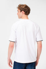 Men's Short-Sleeved Regular Fit T-shirt With Front Text Print And Round Neck