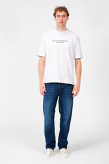 Men's Short-Sleeved Regular Fit T-shirt With Front Text Print And Round Neck