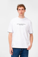 Men's Short-Sleeved Regular Fit T-shirt With Front Text Print And Round Neck