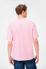 Men's Short-Sleeved Regular Fit T-shirt With Front Text Print And Round Neck