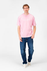 Men's Short-Sleeved Regular Fit T-shirt With Front Text Print And Round Neck