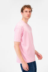 Men's Short-Sleeved Regular Fit T-shirt With Front Text Print And Round Neck