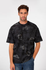Men's Tie Die Crew Neck Regular Fit Half Sleeve T-Shirt