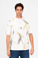Men's Printed Regular Fit Round T-shirt