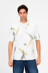 Men's Printed Regular Fit Round T-shirt