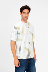 Men's Printed Regular Fit Round T-shirt