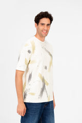 Men's Printed Regular Fit Round T-shirt
