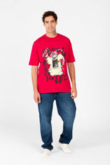 Men's Regular Fit Front Graphic Print T-Shirt