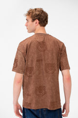 Men's Bear Print Short Sleeves Regular Fit T-shirt