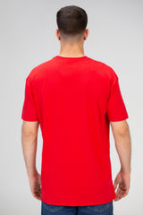 Mens Half Sleeved Over Sized Cutting T-shirt With A Round Collar And Front Print