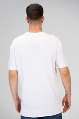 Mens Half Sleeved Over Sized Cutting T-shirt With A Round Collar And Front Print