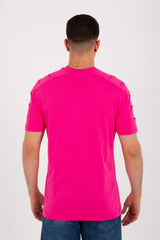 Mens Half Sleeve T-shirt With Distinctive Cuts And Front Print