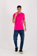 Mens Half Sleeve T-shirt With Distinctive Cuts And Front Print