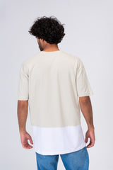 Mens Printed Long T-shirt With Unique Cut