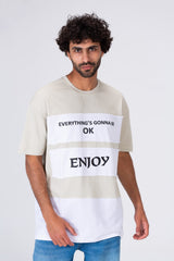 Mens Printed Long T-shirt With Unique Cut