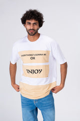 Mens Printed Long T-shirt With Unique Cut