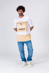 Mens Printed Long T-shirt With Unique Cut