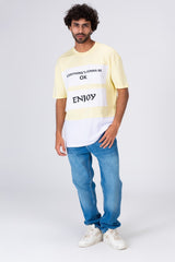 Mens Printed Long T-shirt With Unique Cut