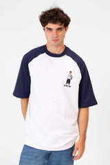 Men's Regular Fit Contrast Half Sleeve Printed T-Shirt