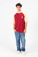 Men's Regular Fit Contrast Half Sleeve Printed T-Shirt