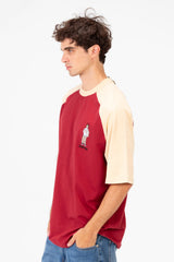 Men's Regular Fit Contrast Half Sleeve Printed T-Shirt