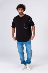 Mens Oversize Fit Crew Neck T-shirt With A Unique Cut