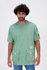 Mens T-shirt With Two Pockets On The Front And One On The Side Made Of Comfortable And Ppractical Material