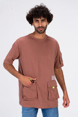 Mens T-shirt With Two Pockets On The Front And One On The Side Made Of Comfortable And Ppractical Material