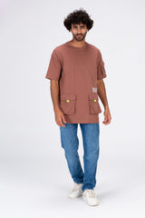 Mens T-shirt With Two Pockets On The Front And One On The Side Made Of Comfortable And Ppractical Material
