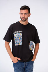 تيشيرت رجالي Oversize برقبة دائرية وأكمام قصيرة كاجوال